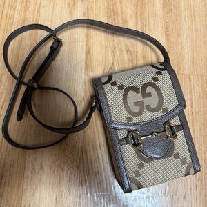 GUCCI MINI CROSSBODY JUMBO LOGO GG MESSENGER PHONE BAG